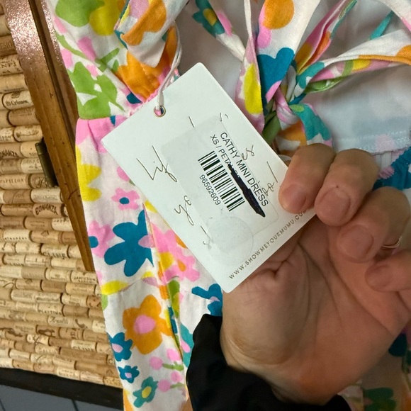 NWT Show Me Your Mumu Cathy Mimi floral linen blend colorful mini dress sz XS - Picture 8 of 8